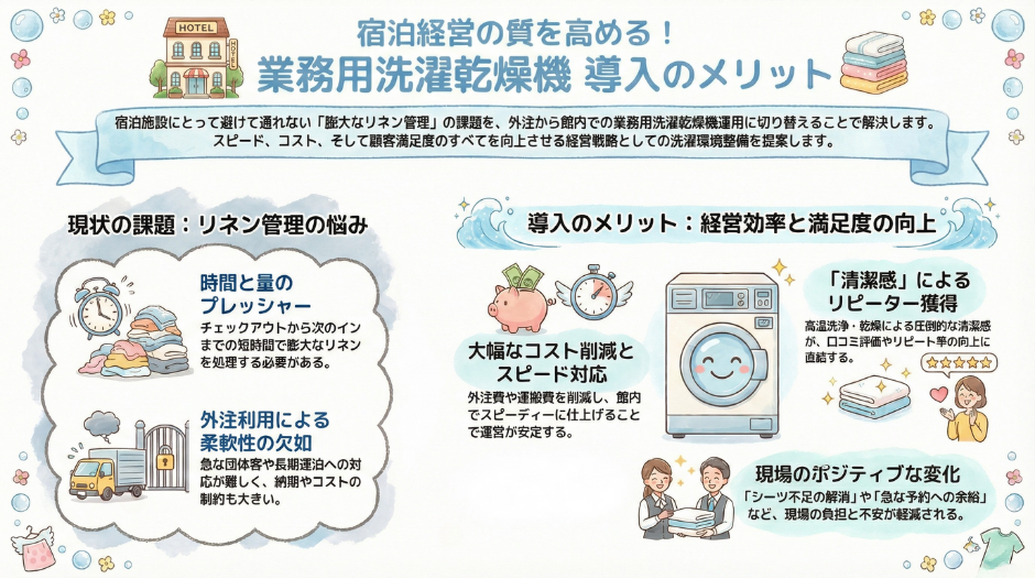 ホテル・旅館向け 業務用洗濯乾燥機